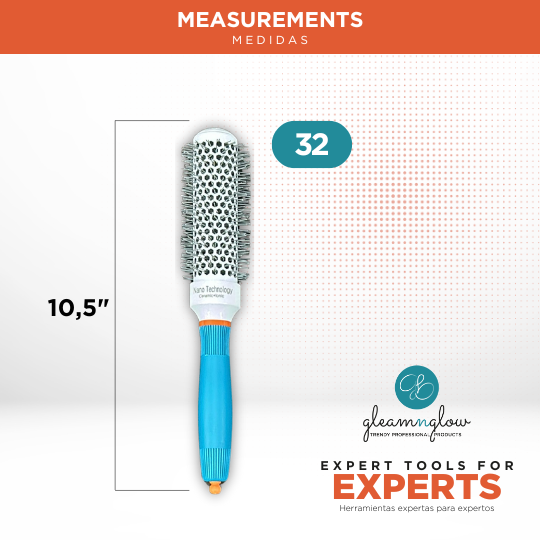 Hair Brush with Nylon Bristle Frizz Free Flow by Gleamnglow
