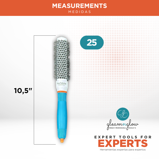 Hair Brush with Nylon Bristle Frizz Free Flow by Gleamnglow