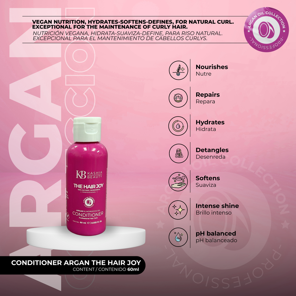 Duo Travel Shampoo and Conditioner Argan The Hair Joy Argan 60ml by Kashia Beauty