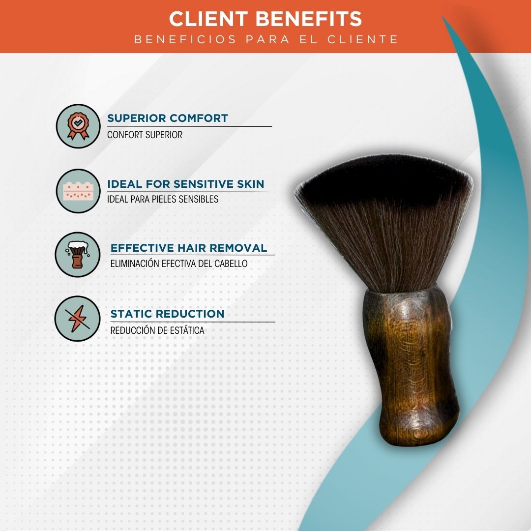 Clean Pro Boar Bristle Neck Brush by Gleamnglow
