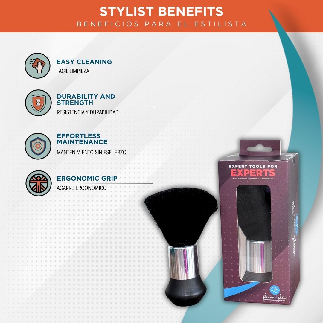Clean Pro Boar Bristle Neck Brush by Gleamnglow