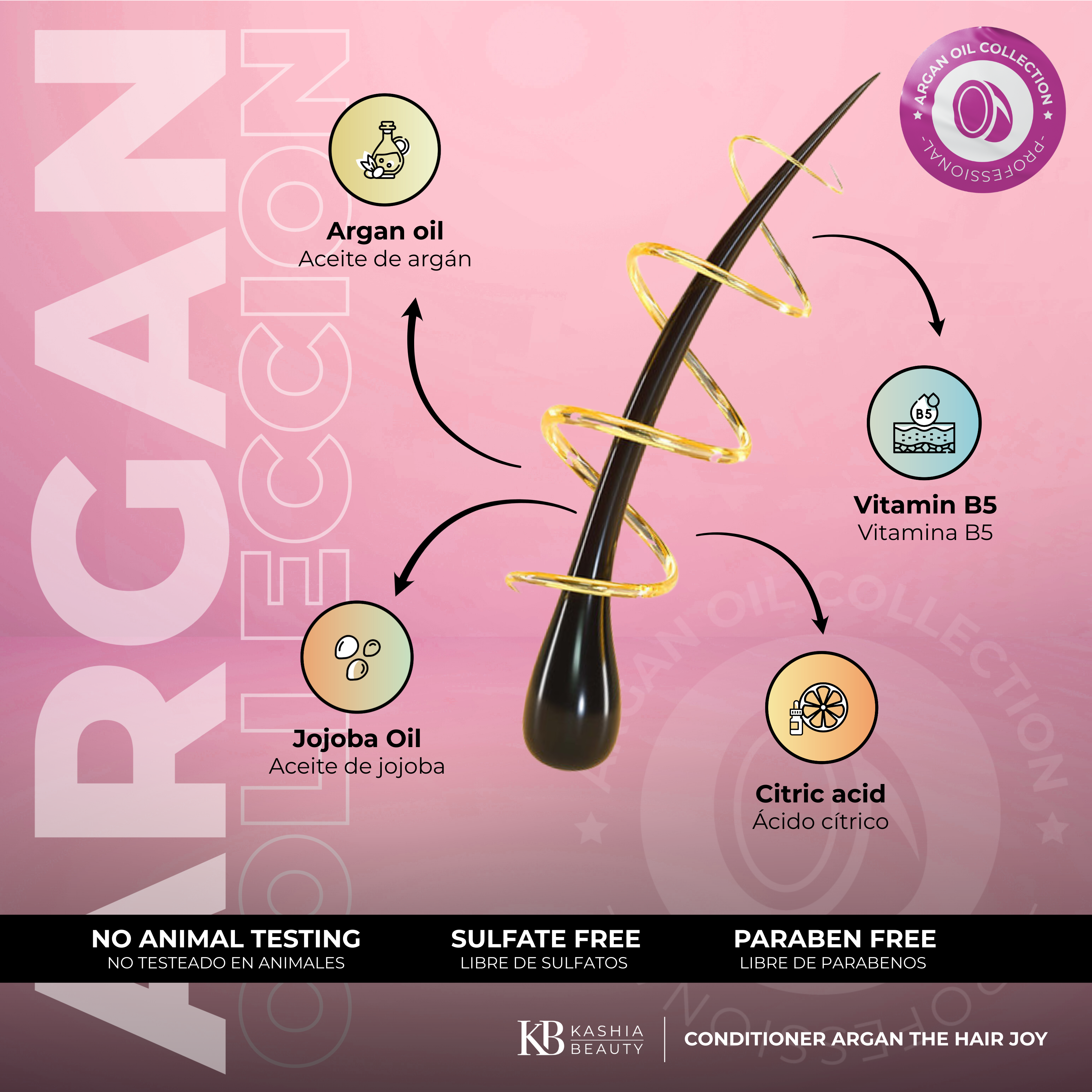 Shampoo and Conditioner Argan The Hair Joy Argan 500ml by Kashia Beauty