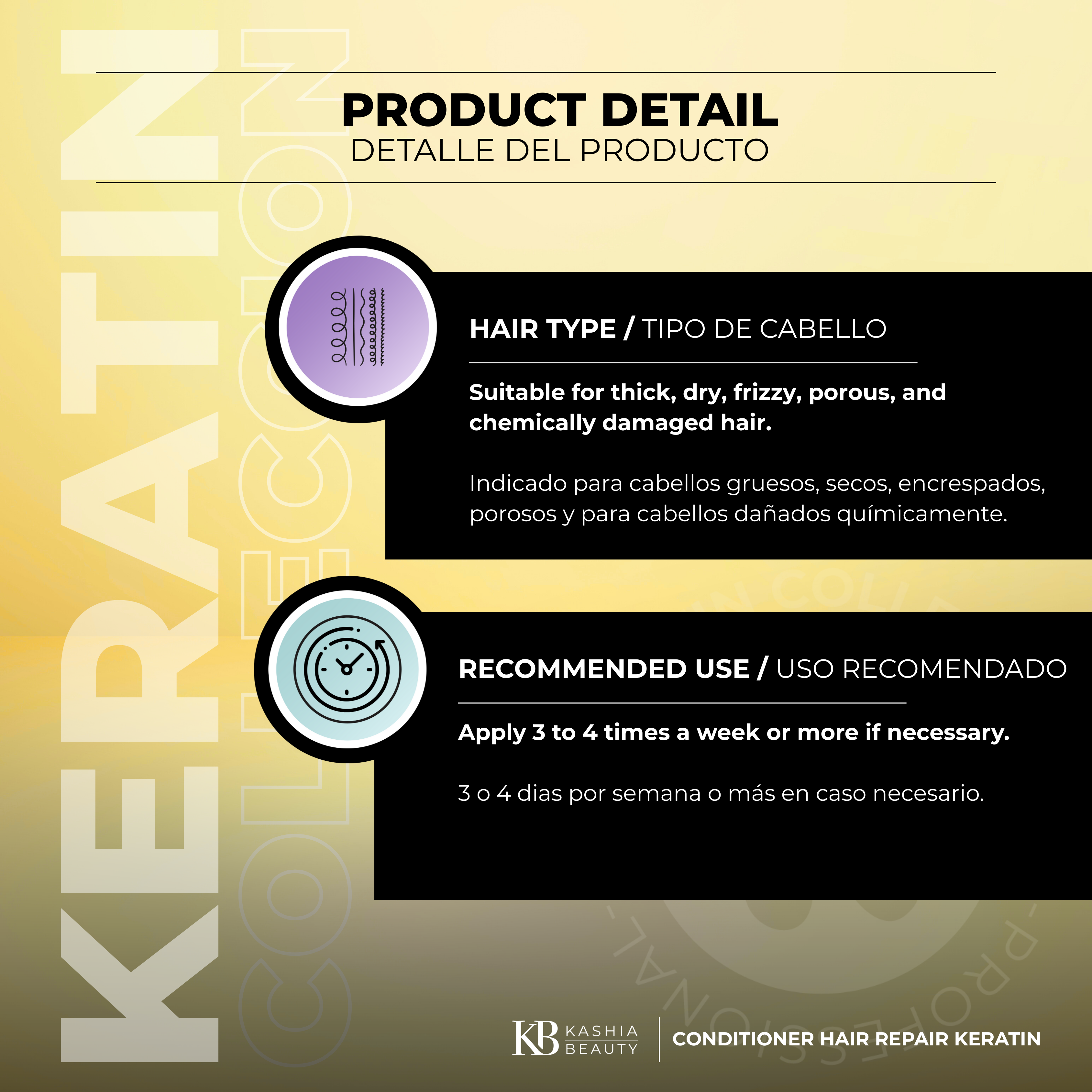 Shampoo and Conditioner Hair Repair Keratin by Kashia Beauty