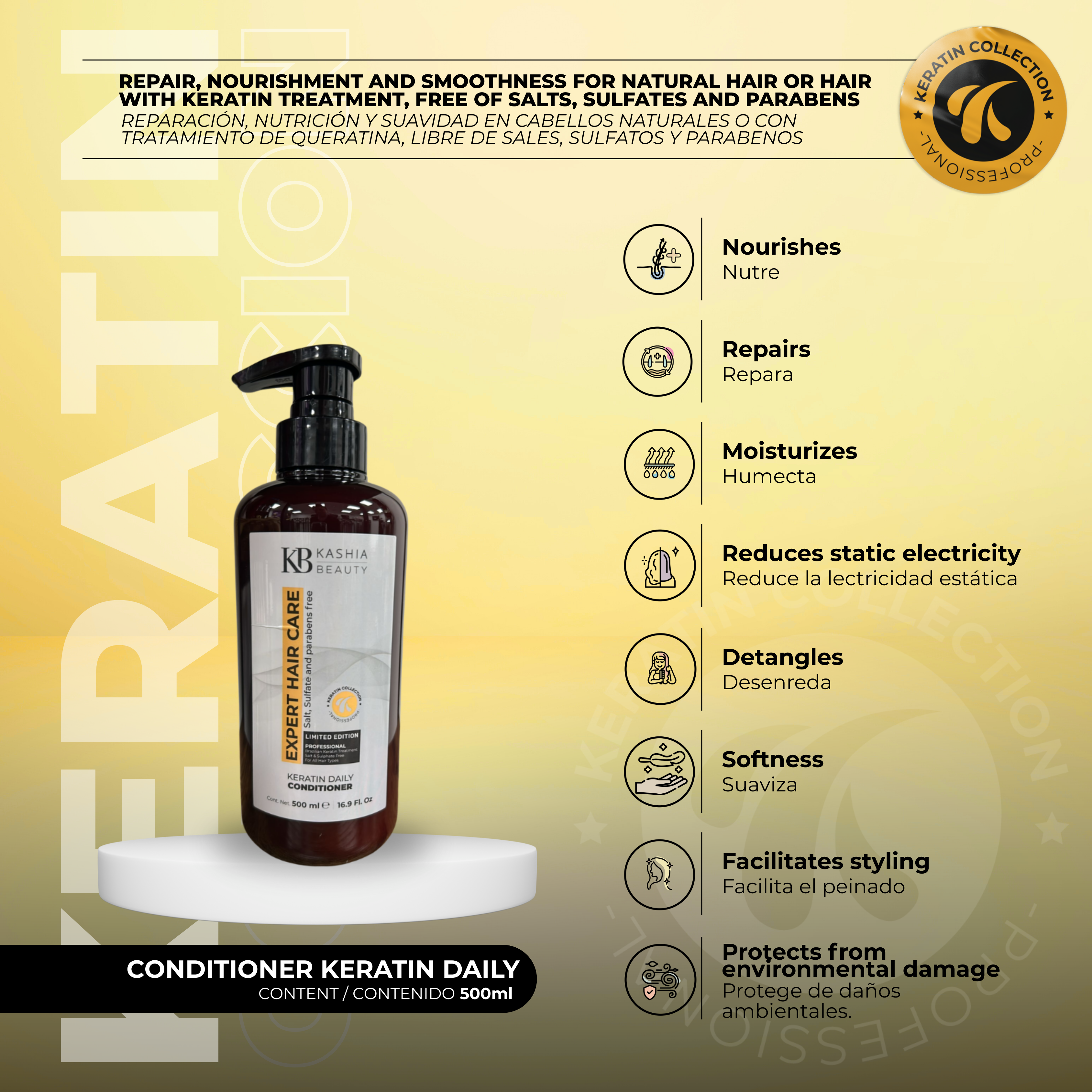Keratin Daily Shampoo and Conditioner by Kashia Beauty