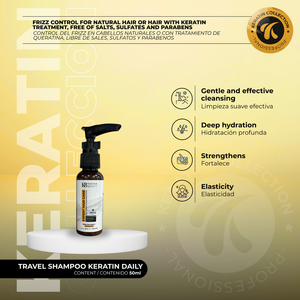 Duo Shampoo and Conditioner Keratin Daily 50ml by Kashia Beauty