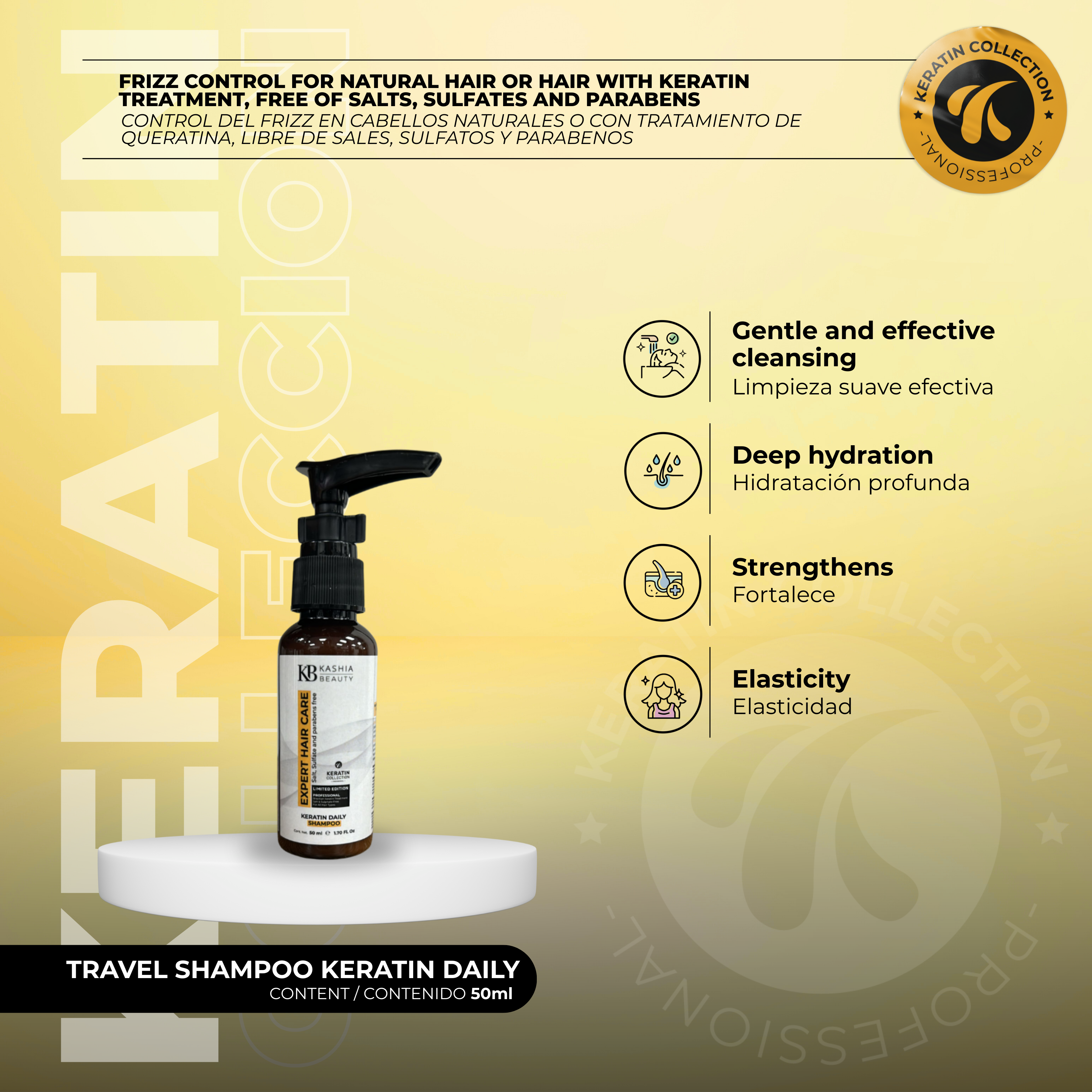 Duo Shampoo and Conditioner Keratin Daily 50ml by Kashia Beauty