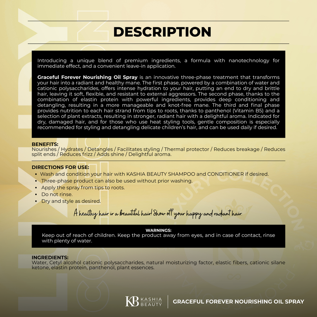 Graceful Forever Nourishing Oil Spray 285ml by Kashia Beauty