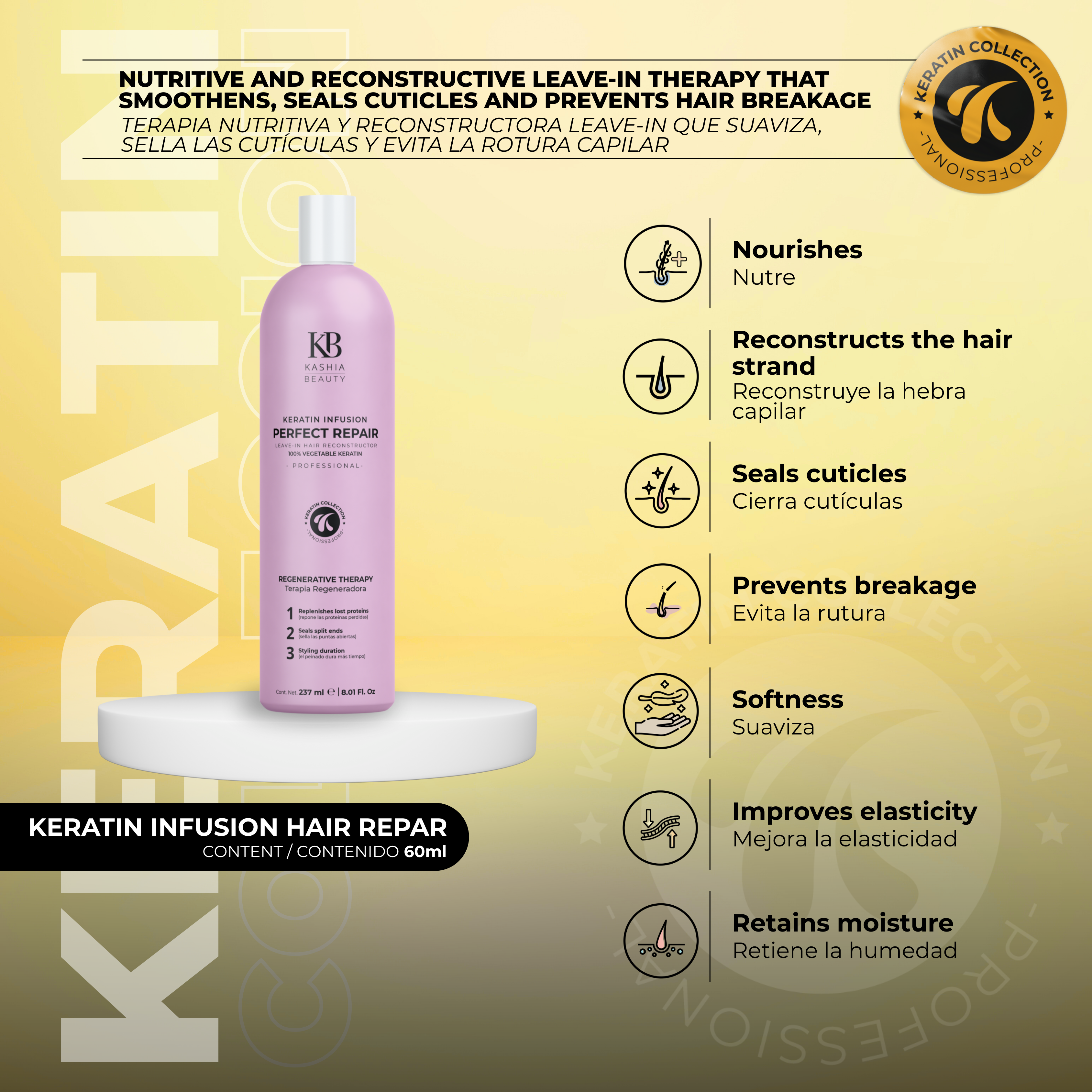 Keratin Infusion Hair Repair 237ml By Kashia Beauty