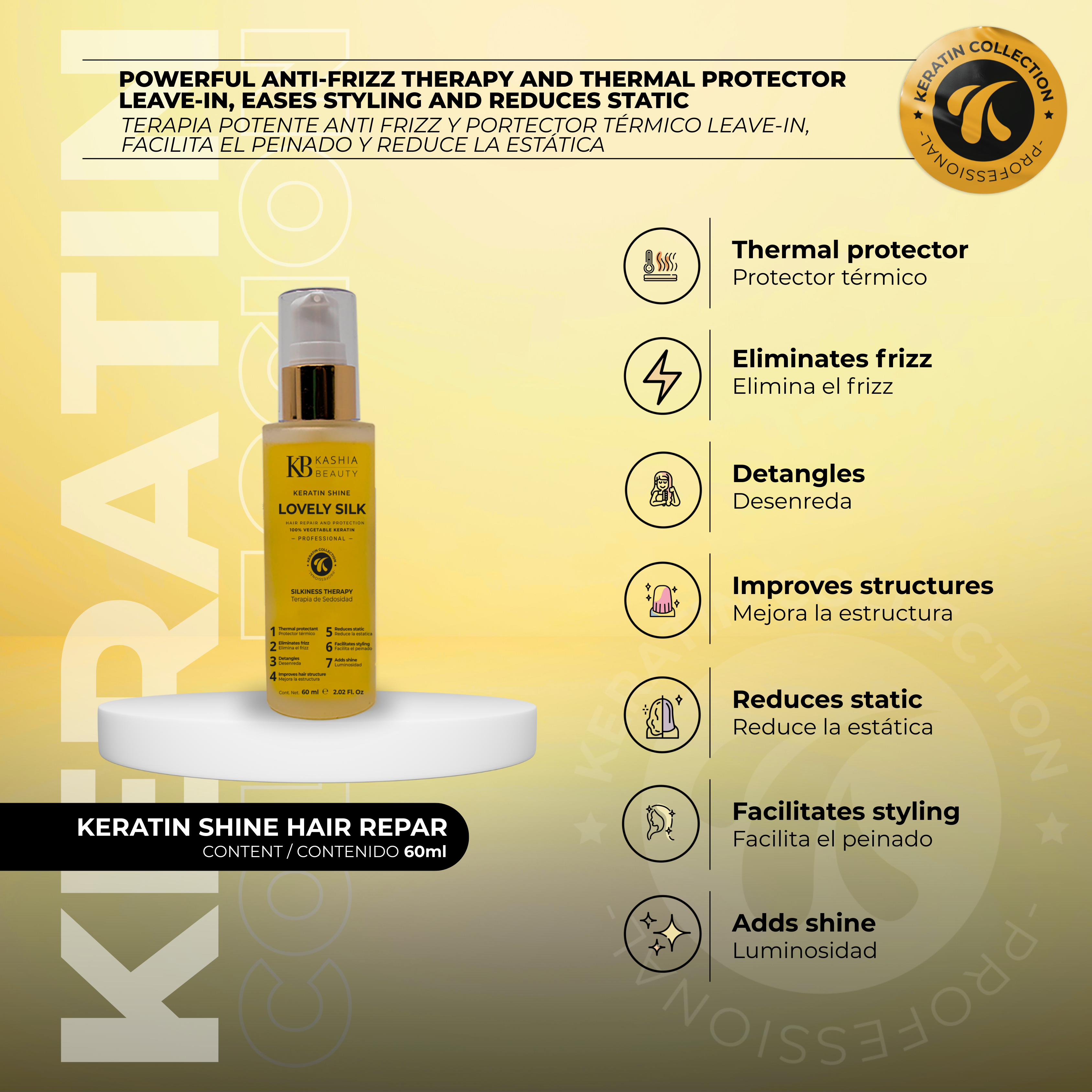 Infusión Hair Repair and Keratin Shine Lovely Silk by Kashia Beauty