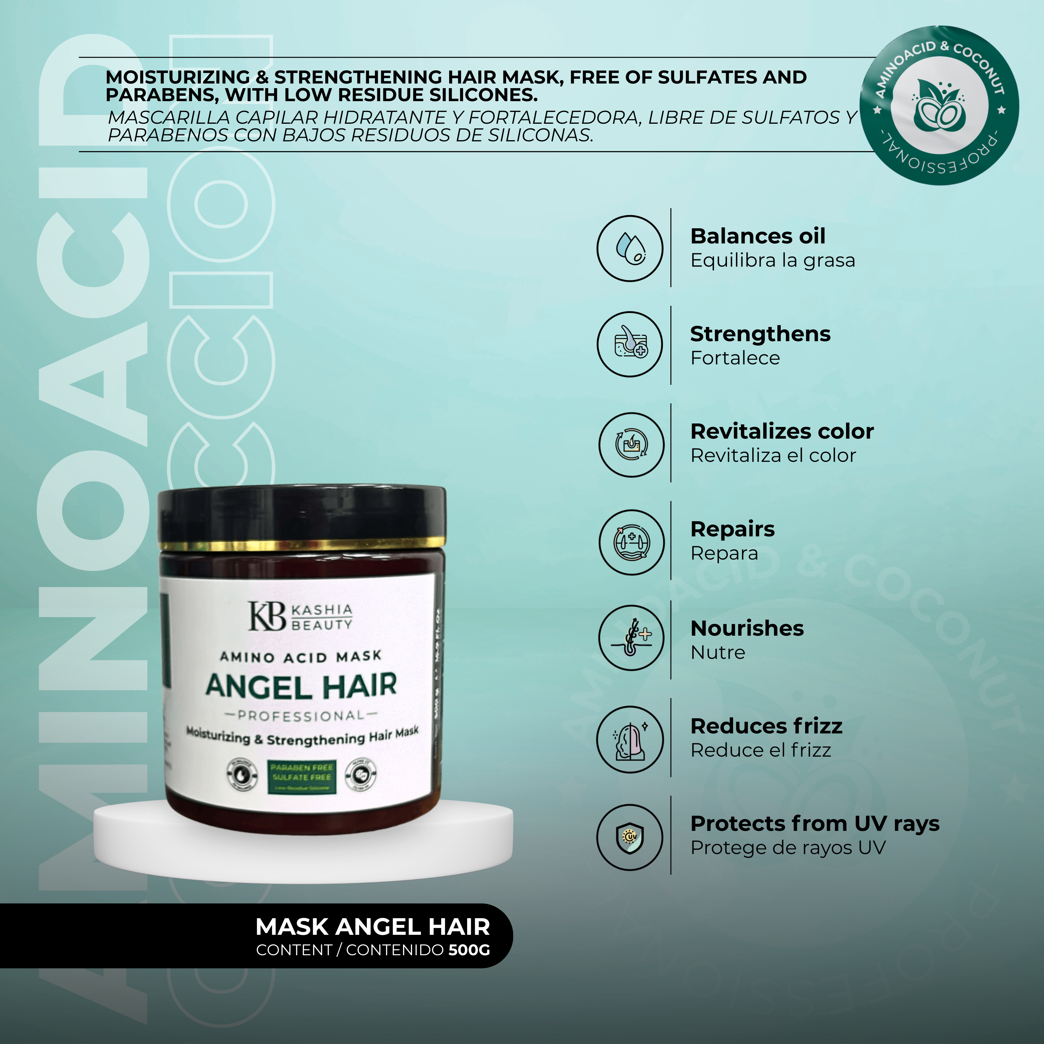 Mask Angel Hair Aminoacid 500g by Kashia Beauty
