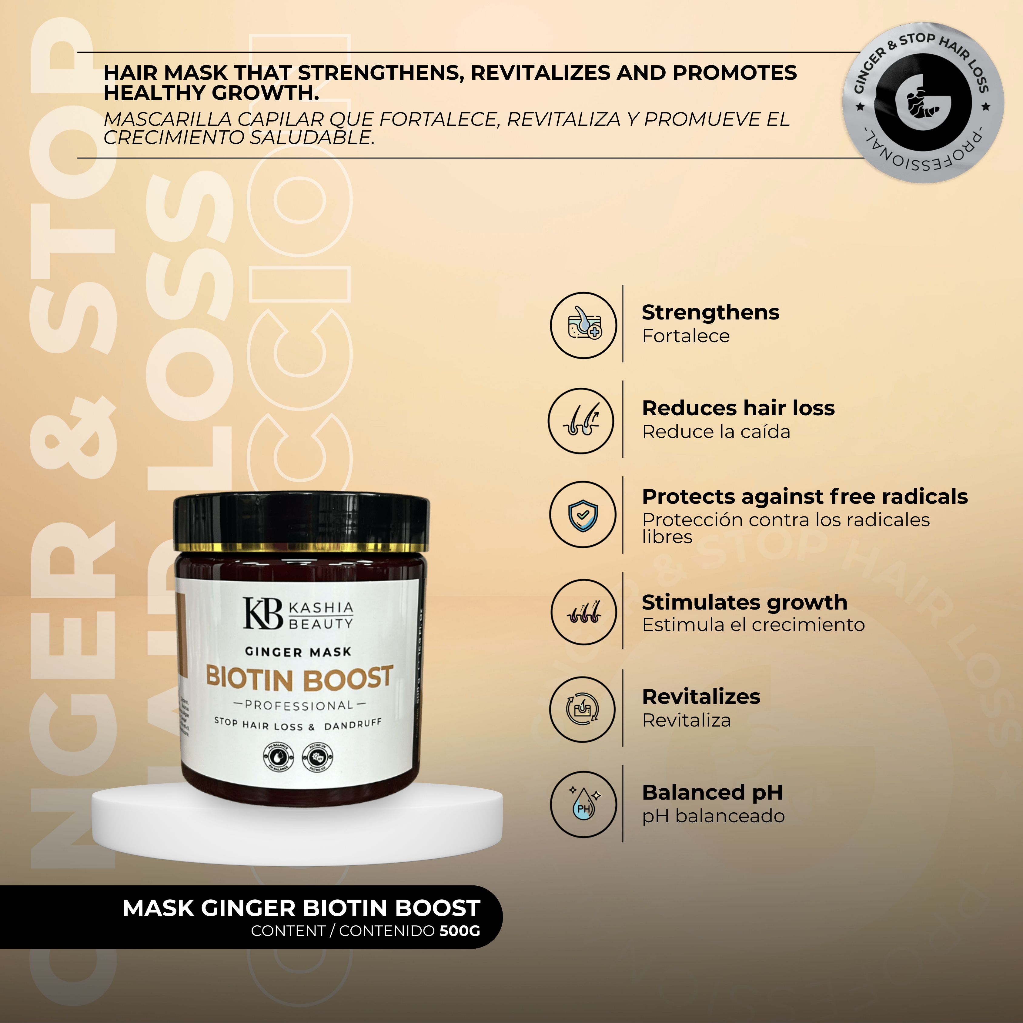 Mask Ginger Biotin Boost 500g by Kashia Beauty