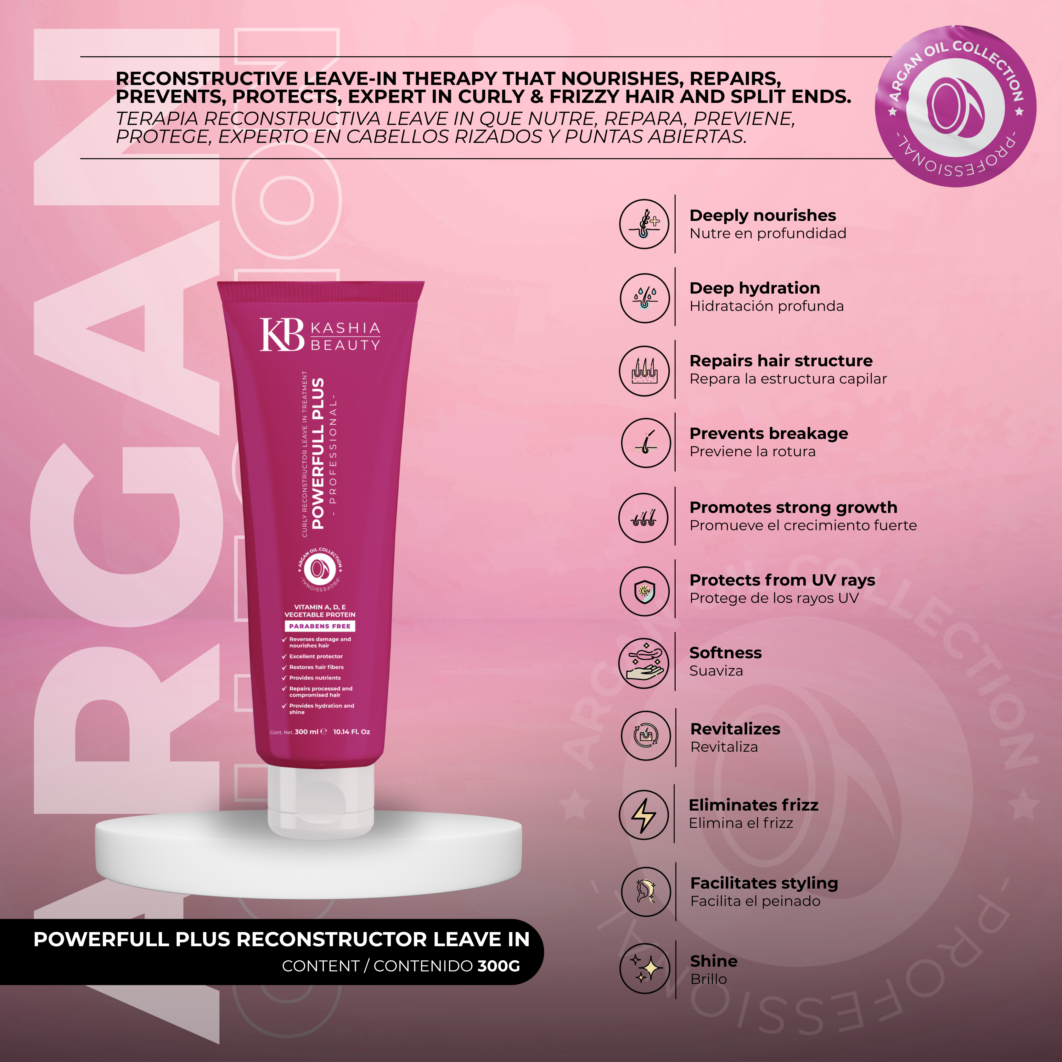 Powerfull Plus Curly Reconstructor Leave In 300ml by Kashia Beauty