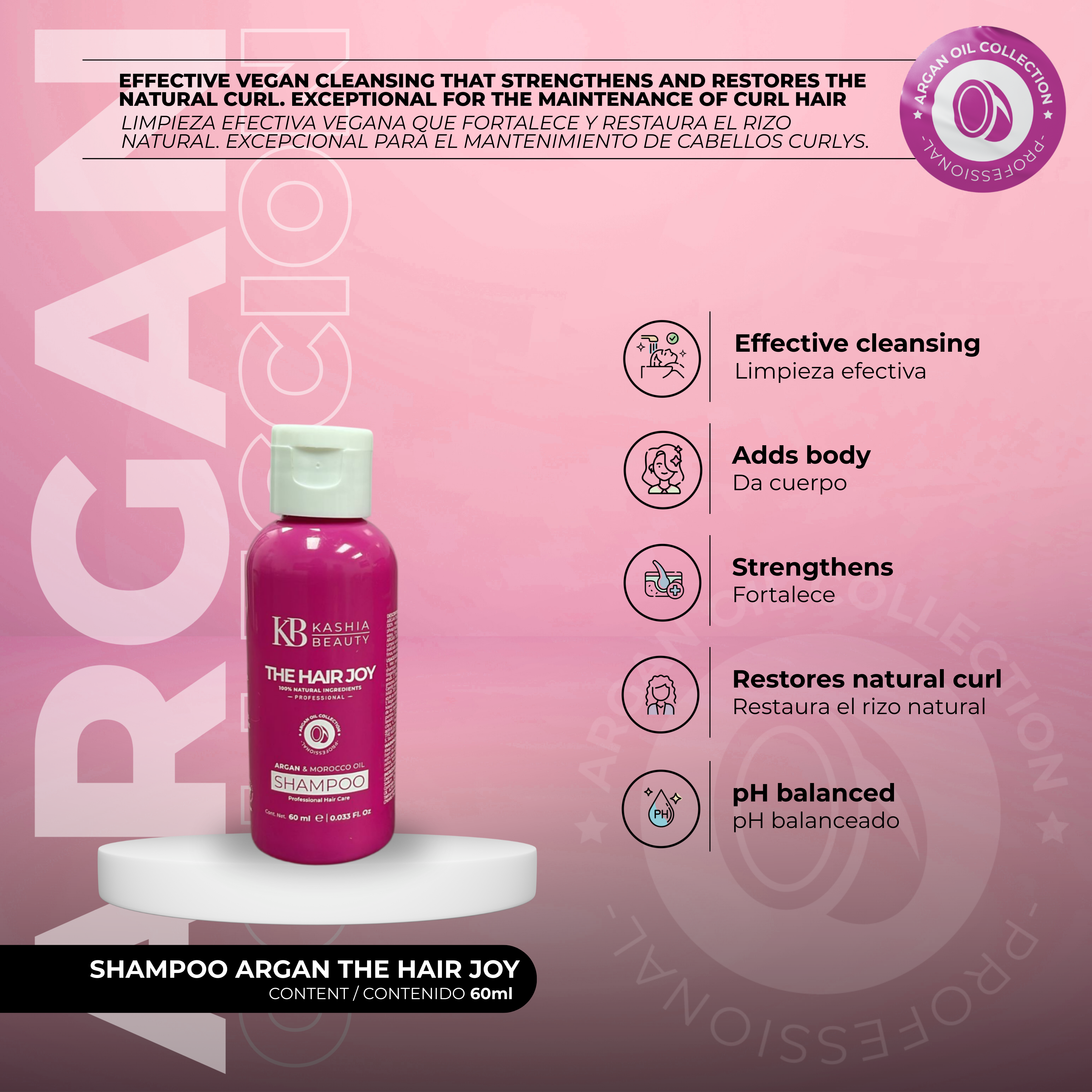 Duo Travel Shampoo and Conditioner Argan The Hair Joy Argan 60ml by Kashia Beauty