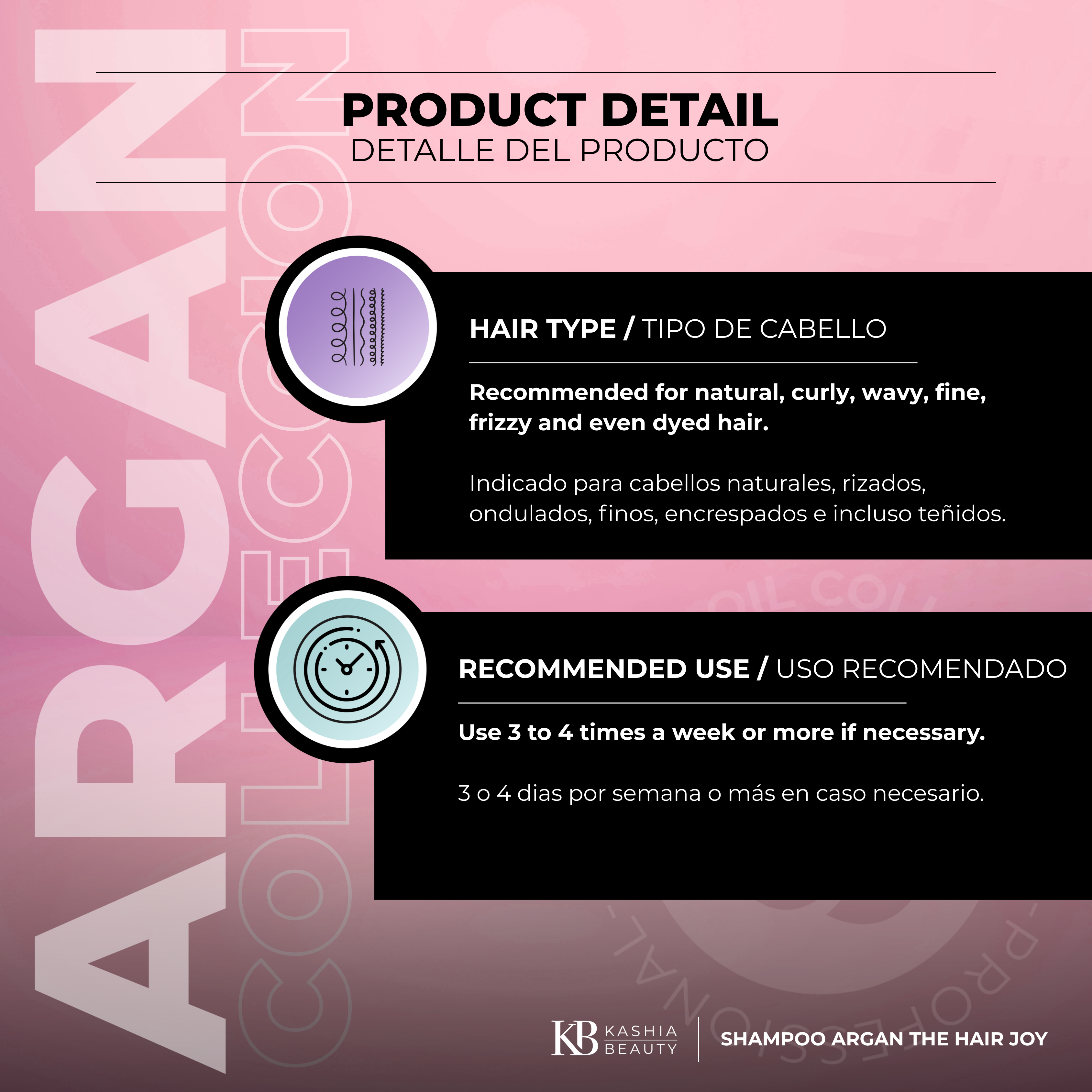 Shampoo and Conditioner Argan The Hair Joy Argan 500ml by Kashia Beauty