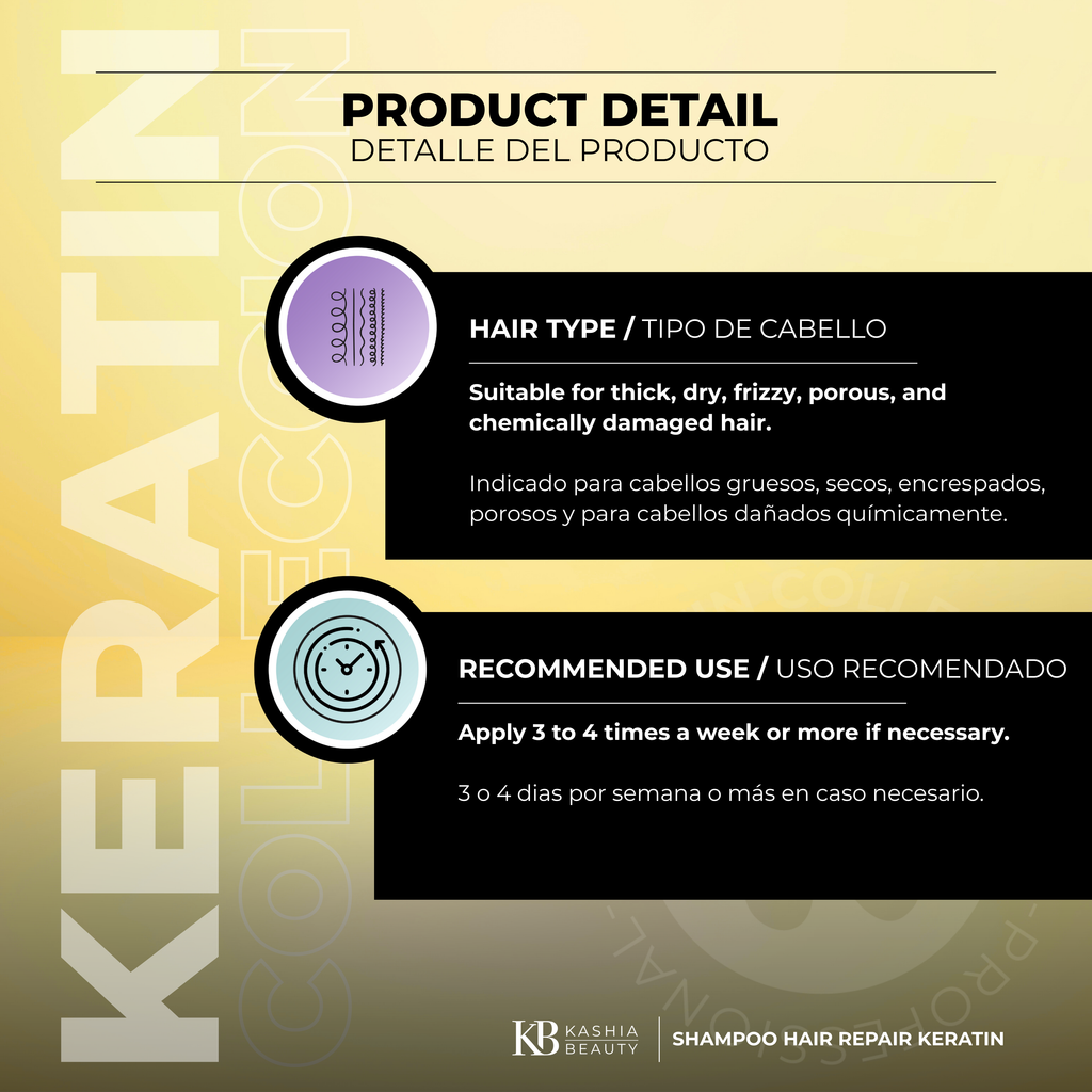 Champú reparador de queratina para el cabello 900ml de Kashia Beauty